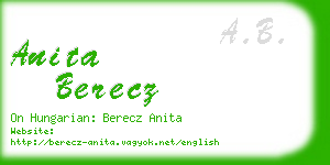 anita berecz business card